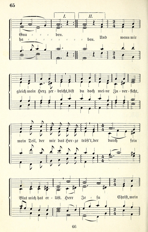 Vierstimmige Melodien für das Gesangbuch: zum gottesdienstlichen und häuslichen Gebrauch in Evangelischen Mennoniten-Gemeinden page 66