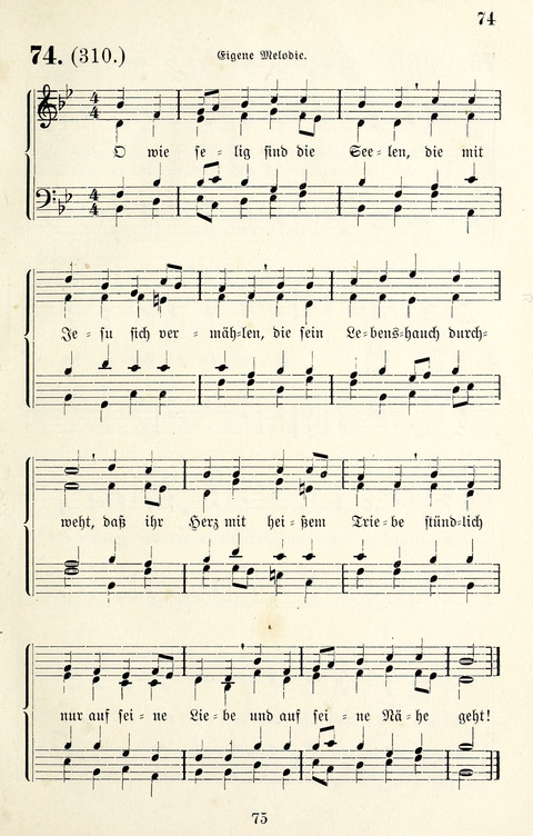 Vierstimmige Melodien für das Gesangbuch: zum gottesdienstlichen und häuslichen Gebrauch in Evangelischen Mennoniten-Gemeinden page 75