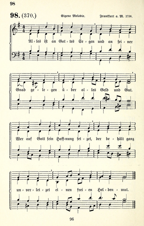 Vierstimmige Melodien für das Gesangbuch: zum gottesdienstlichen und häuslichen Gebrauch in Evangelischen Mennoniten-Gemeinden page 96