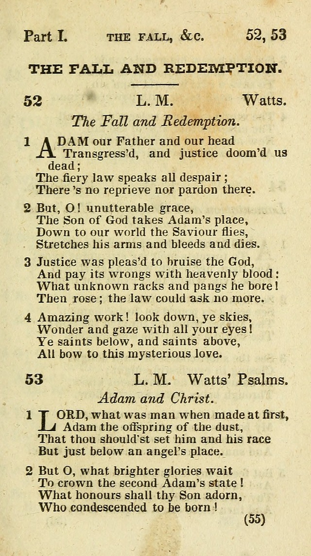The Virginia Selection of Psalms and Hymns and Spiritual Songs: from the most approved authors; adapted to the various occasions of public and social meetings (New Ed. Enl. and Imp.) page 55