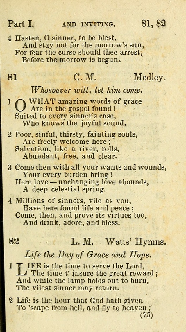 The Virginia Selection of Psalms and Hymns and Spiritual Songs: from the most approved authors; adapted to the various occasions of public and social meetings (New Ed. Enl. and Imp.) page 75