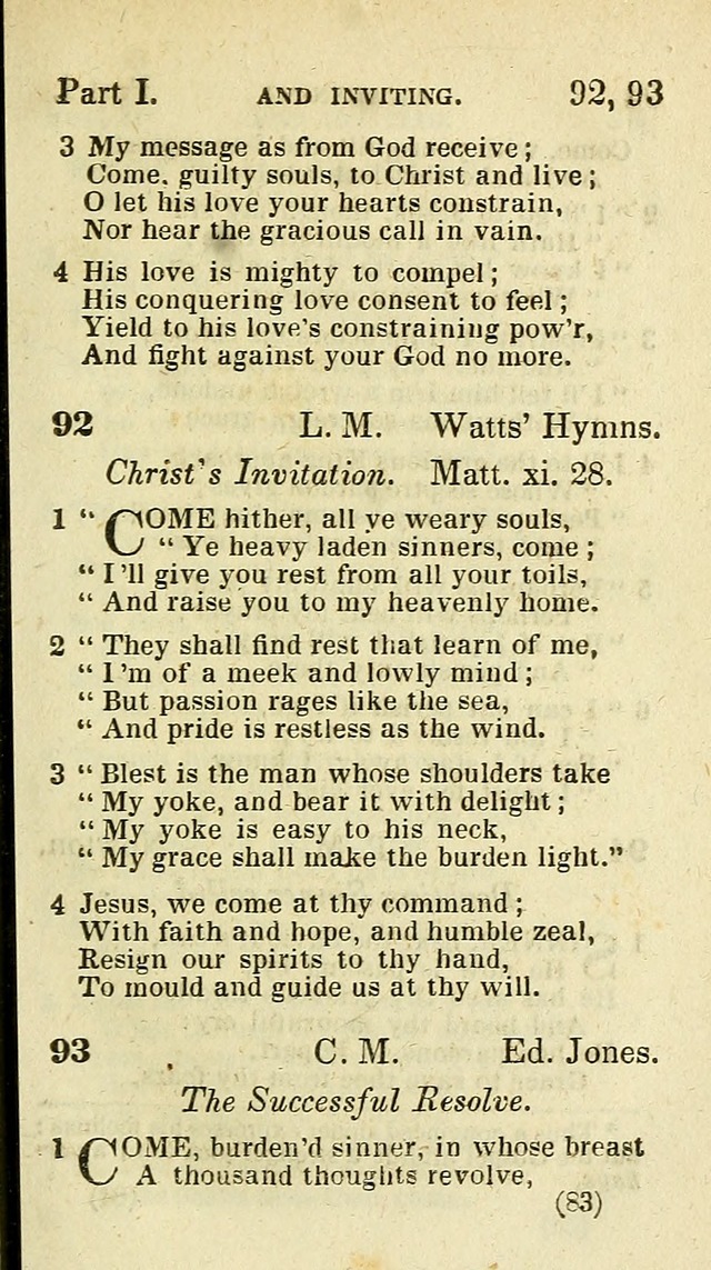 The Virginia Selection of Psalms and Hymns and Spiritual Songs: from the most approved authors; adapted to the various occasions of public and social meetings (New Ed. Enl. and Imp.) page 83