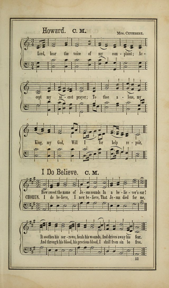 The Voice of melody: a choice collection of hymn tunes for choirs, prayer-meetings, congregations, and family use page 51