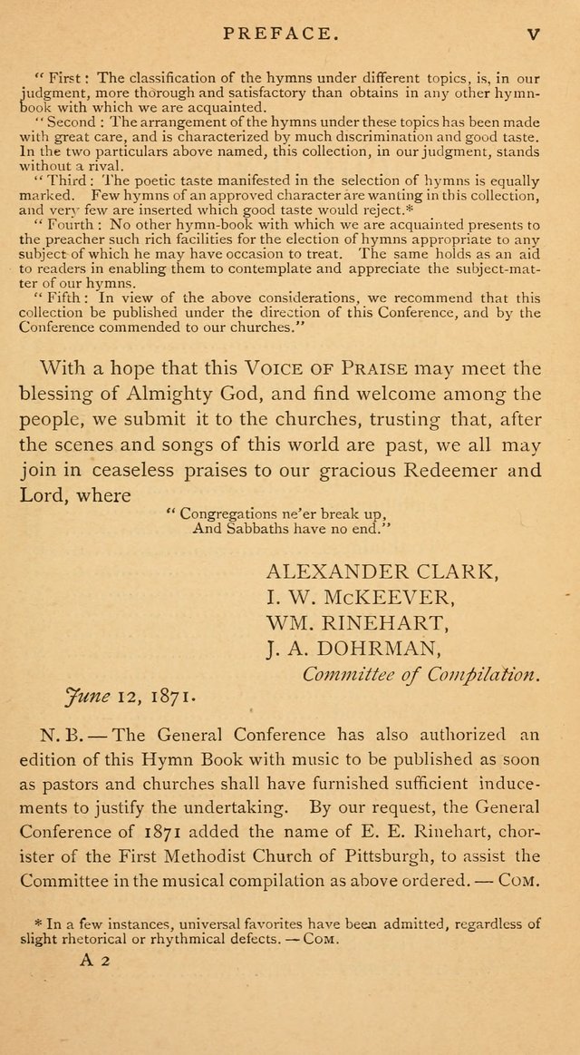 The Voice of Praise: a collection of hymns for the use of the Methodist Church page 5