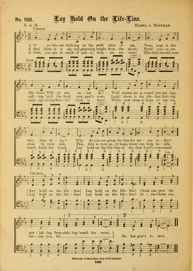 The Voice of Praise: a compilation of the very best sacred songs for use in Sunday Schools and praise services page 100