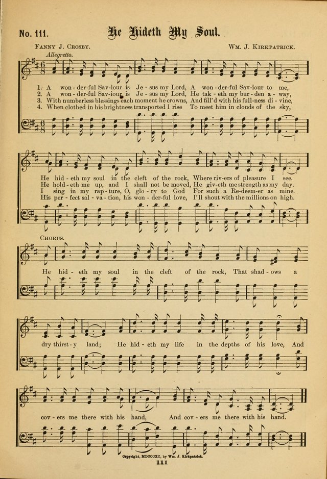 The Voice of Praise: a compilation of the very best sacred songs for use in Sunday Schools and praise services page 111
