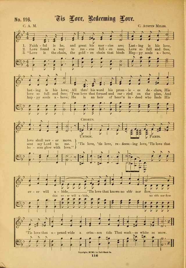 The Voice of Praise: a compilation of the very best sacred songs for use in Sunday Schools and praise services page 116