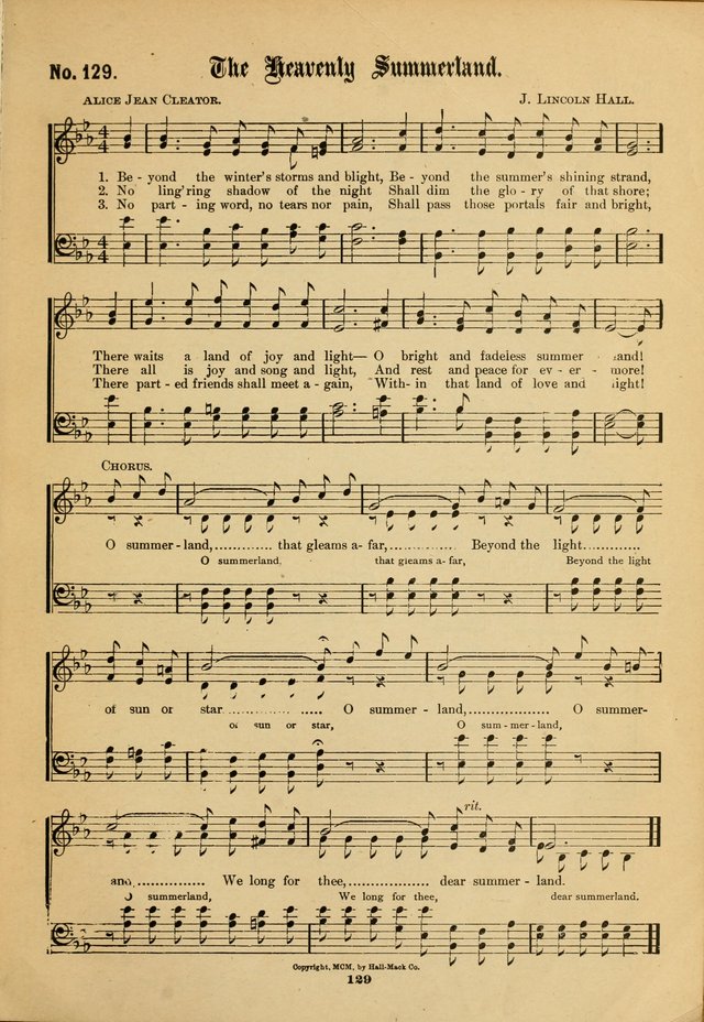 The Voice of Praise: a compilation of the very best sacred songs for use in Sunday Schools and praise services page 129
