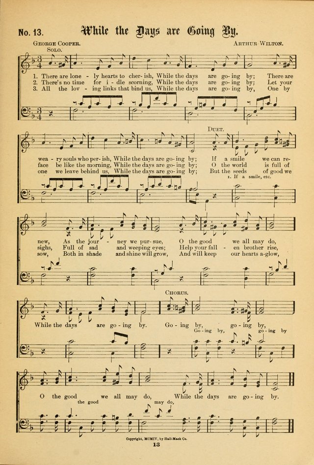The Voice of Praise: a compilation of the very best sacred songs for use in Sunday Schools and praise services page 13