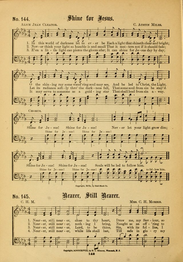 The Voice of Praise: a compilation of the very best sacred songs for use in Sunday Schools and praise services page 142