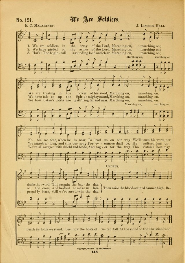 The Voice of Praise: a compilation of the very best sacred songs for use in Sunday Schools and praise services page 148