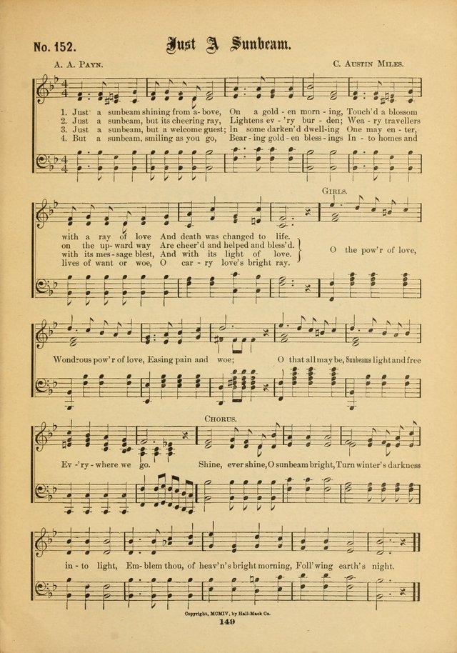 The Voice of Praise: a compilation of the very best sacred songs for use in Sunday Schools and praise services page 149