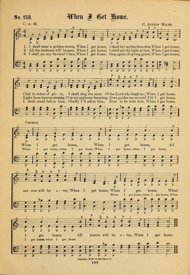 The Voice of Praise: a compilation of the very best sacred songs for use in Sunday Schools and praise services page 155