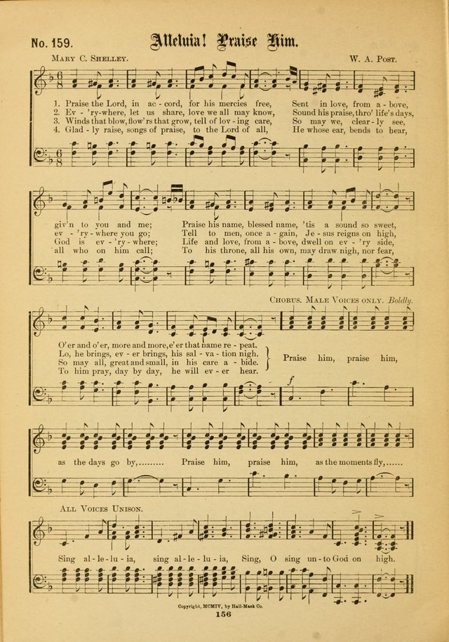The Voice of Praise: a compilation of the very best sacred songs for use in Sunday Schools and praise services page 156