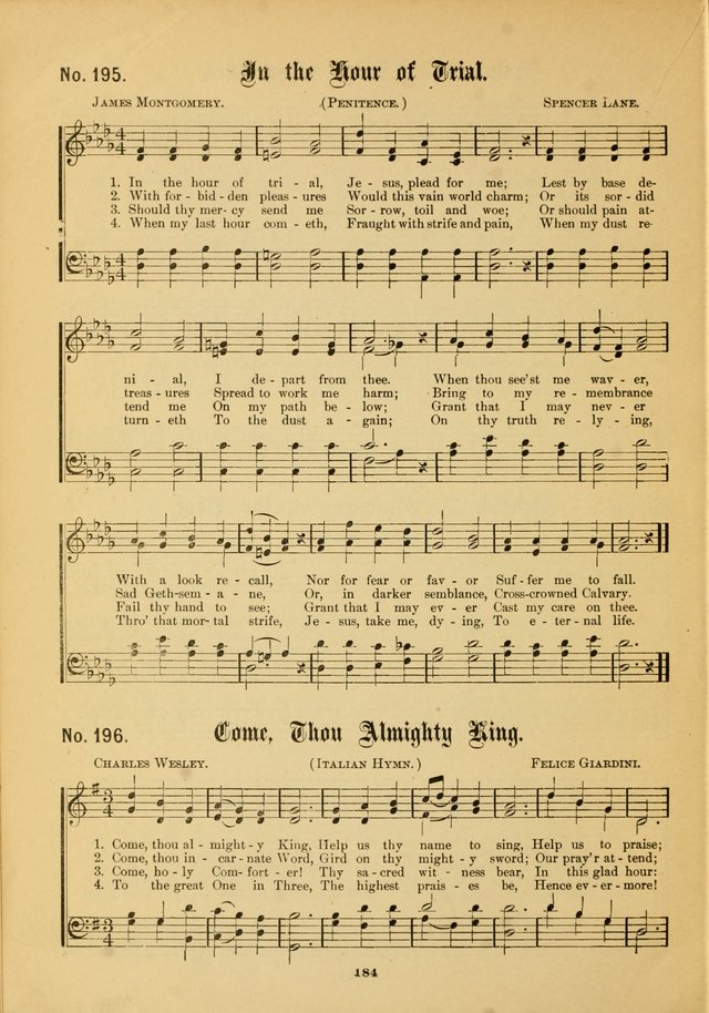 The Voice of Praise: a compilation of the very best sacred songs for use in Sunday Schools and praise services page 184