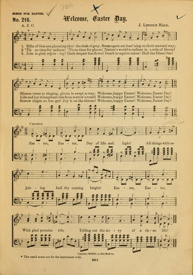 The Voice of Praise: a compilation of the very best sacred songs for use in Sunday Schools and praise services page 201