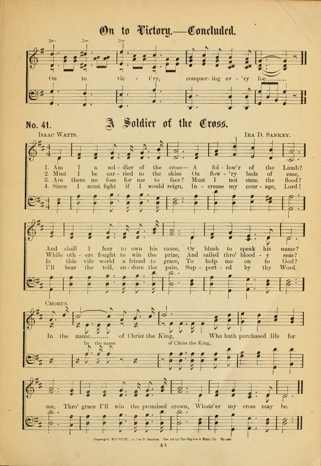 The Voice of Praise: a compilation of the very best sacred songs for use in Sunday Schools and praise services page 41