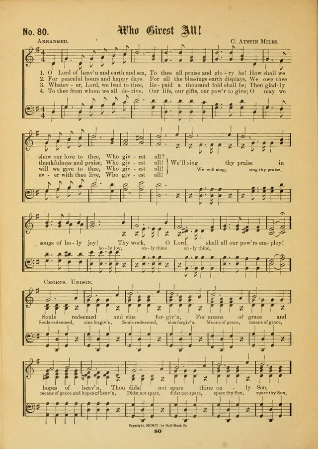 The Voice of Praise: a compilation of the very best sacred songs for use in Sunday Schools and praise services page 80