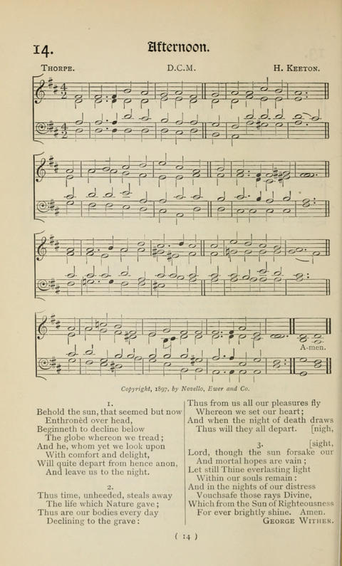 The Westminster Abbey Hymn-Book: compiled under the authority of the dean of Westminster page 14