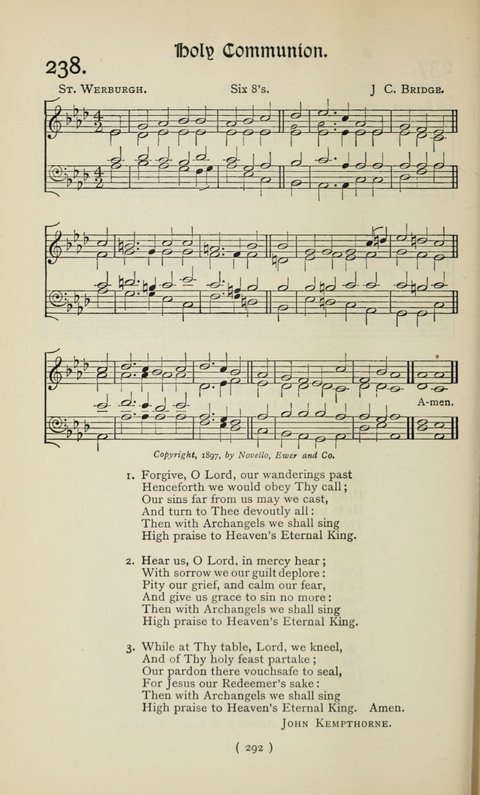 The Westminster Abbey Hymn-Book: compiled under the authority of the dean of Westminster page 292