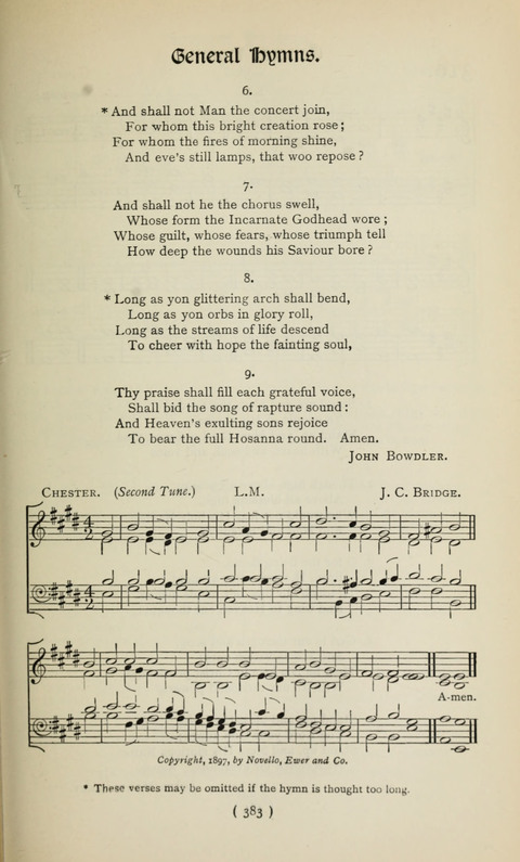 The Westminster Abbey Hymn-Book: compiled under the authority of the dean of Westminster page 383