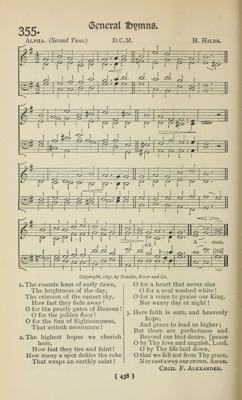 The Westminster Abbey Hymn-Book: compiled under the authority of the dean of Westminster page 438