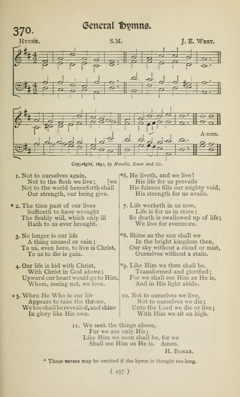 The Westminster Abbey Hymn-Book: compiled under the authority of the dean of Westminster page 457