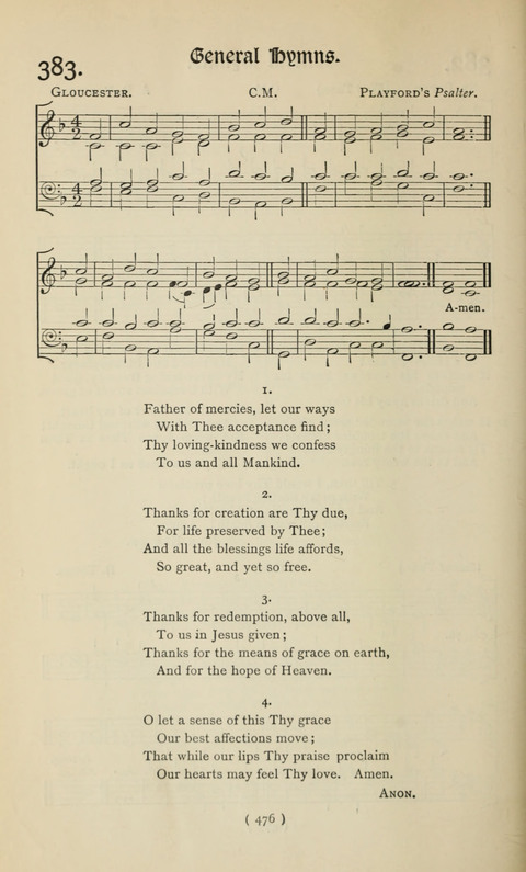 The Westminster Abbey Hymn-Book: compiled under the authority of the dean of Westminster page 476