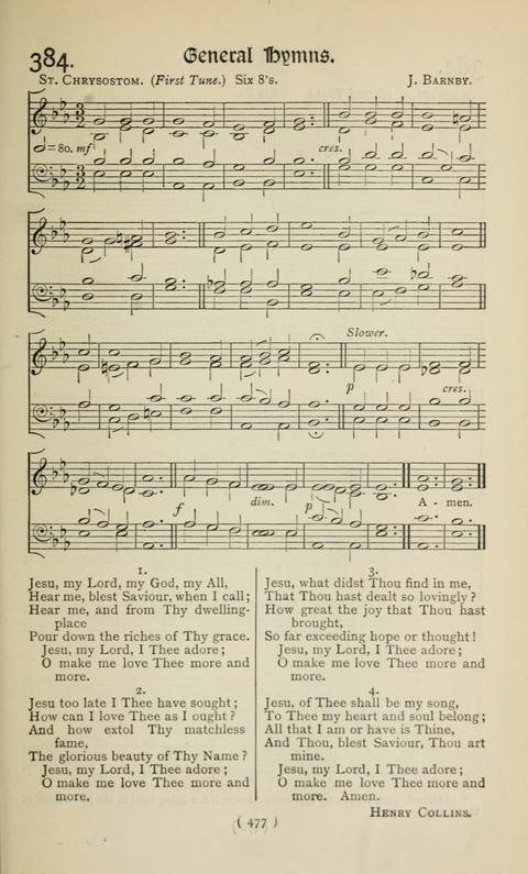The Westminster Abbey Hymn-Book: compiled under the authority of the dean of Westminster page 477