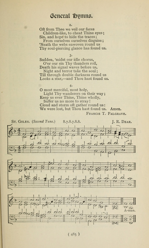 The Westminster Abbey Hymn-Book: compiled under the authority of the dean of Westminster page 485