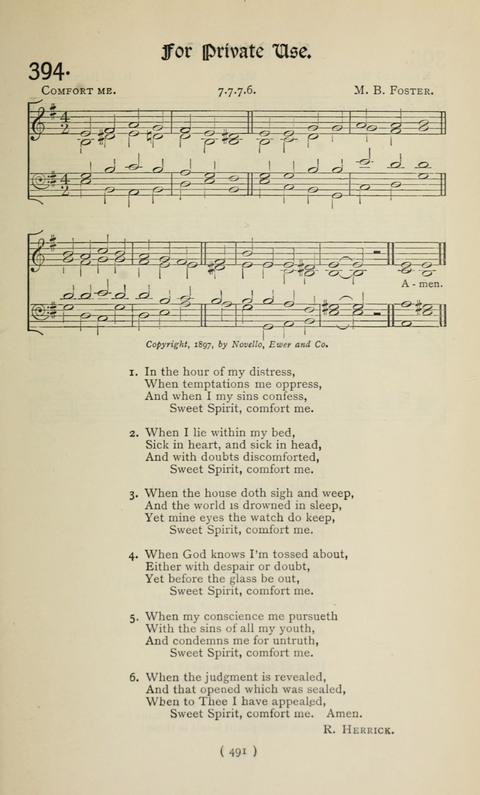 The Westminster Abbey Hymn-Book: compiled under the authority of the dean of Westminster page 491