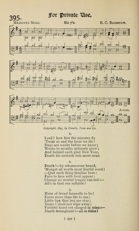 The Westminster Abbey Hymn-Book: compiled under the authority of the dean of Westminster page 492