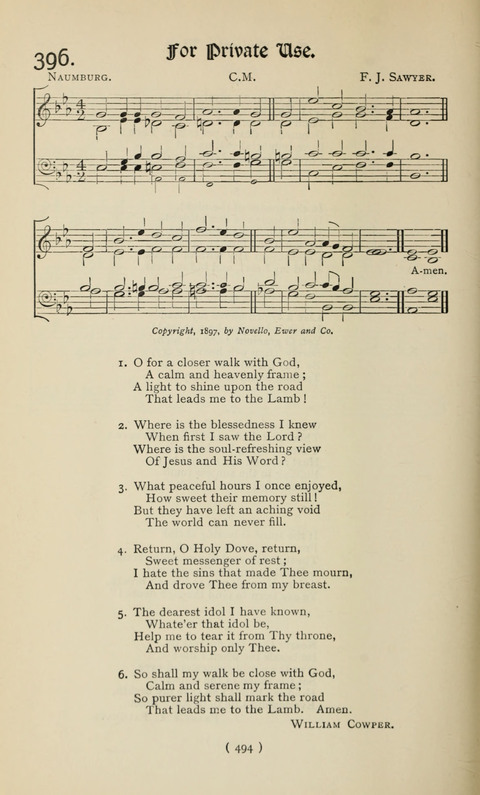 The Westminster Abbey Hymn-Book: compiled under the authority of the dean of Westminster page 494