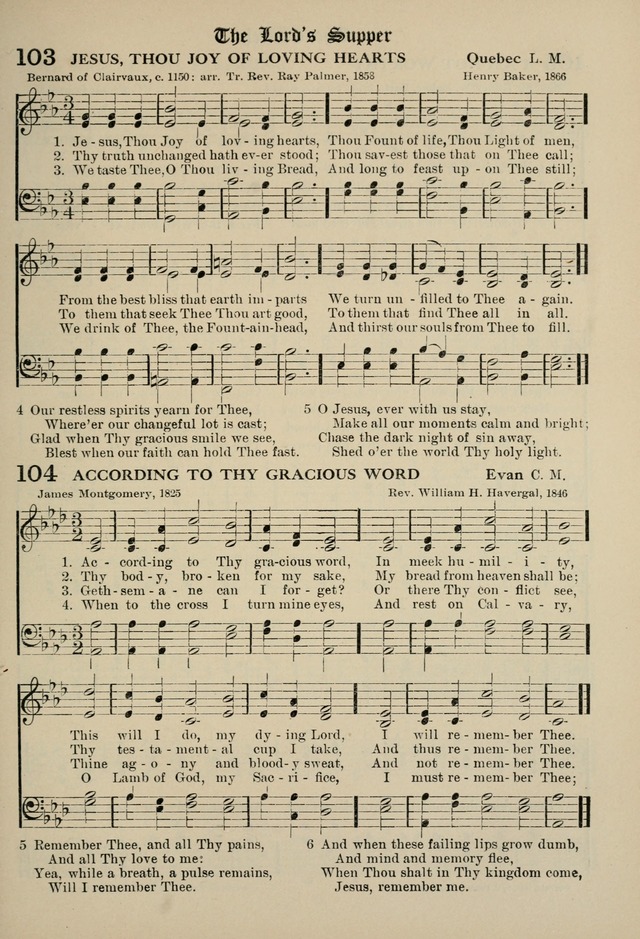 The Westminster Hymnal for congregational and social use and for the Sunday School page 102