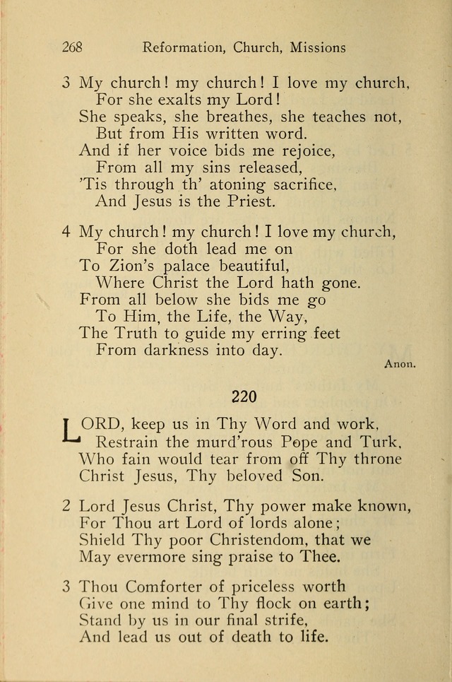 Wartburg Hymnal: for church, school and home page 268