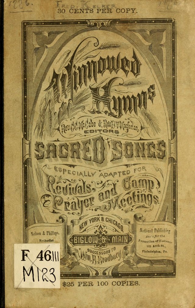 Winnowed Hymns: a collection of sacred songs, especially adapted for revivals, prayer and camp meetings page 2