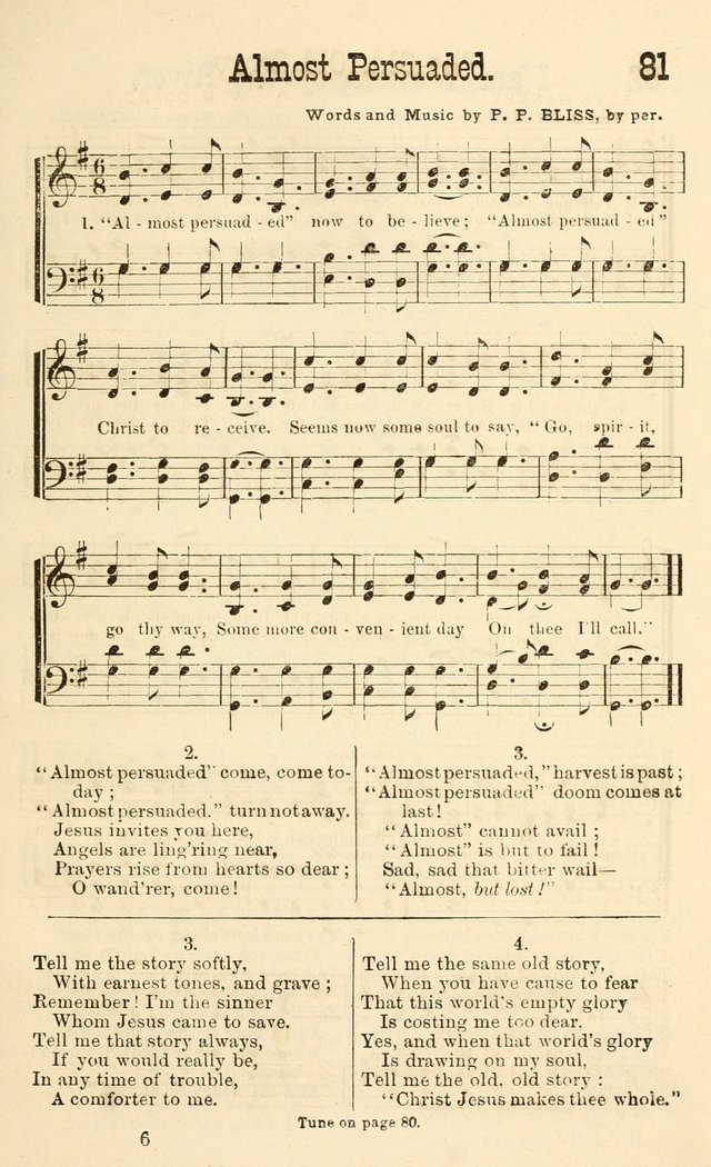 Winnowed Hymns: a collection of sacred songs, especially adapted for revivals, prayer and camp meetings page 84