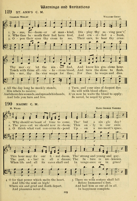 The Wesleyan Methodist Hymnal: Designed for Use in the Wesleyan Methodist Connection (or Church) of America page 119