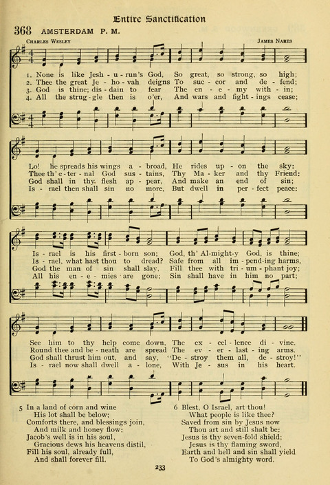 The Wesleyan Methodist Hymnal: Designed for Use in the Wesleyan Methodist Connection (or Church) of America page 233