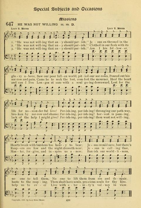 The Wesleyan Methodist Hymnal: Designed for Use in the Wesleyan Methodist Connection (or Church) of America page 411