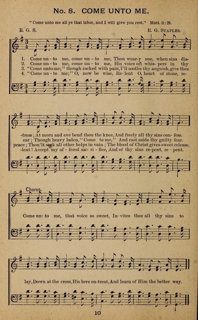 Windows of Heaven: hymns new and old for the church, Sunday school and home used by Rev. H.M. Wharton in evangelistic work page 10