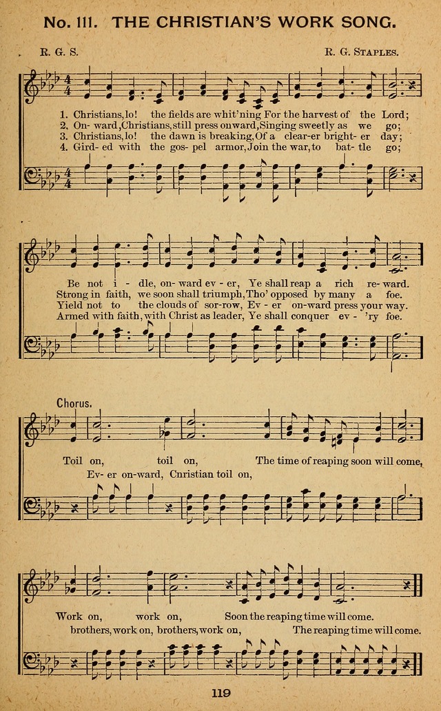 Windows of Heaven: hymns new and old for the church, Sunday school and home used by Rev. H.M. Wharton in evangelistic work page 119