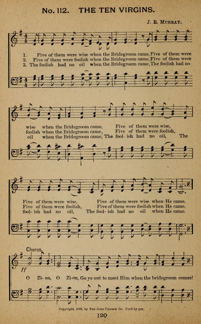 Windows of Heaven: hymns new and old for the church, Sunday school and home used by Rev. H.M. Wharton in evangelistic work page 120