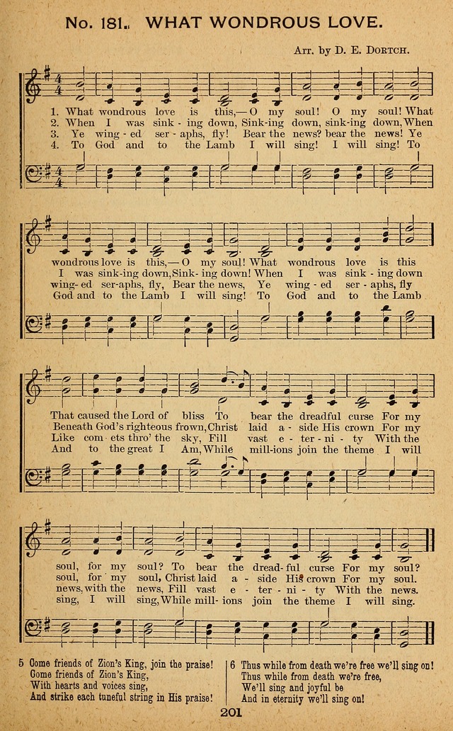 Windows of Heaven: hymns new and old for the church, Sunday school and home used by Rev. H.M. Wharton in evangelistic work page 201
