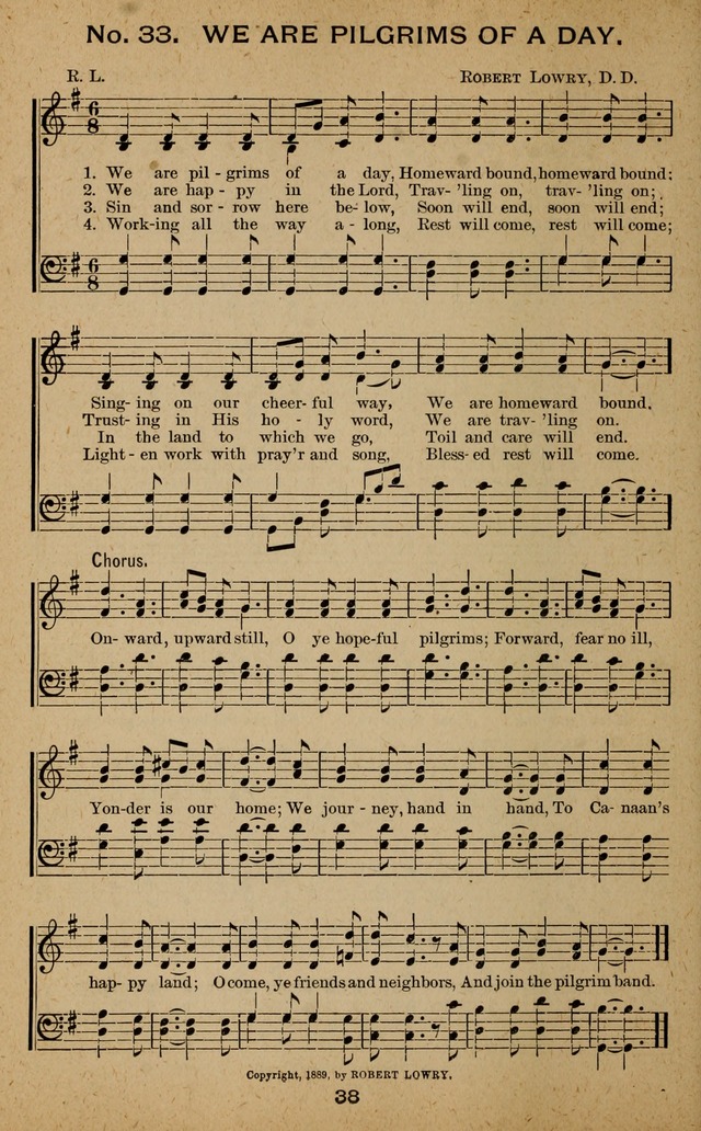 Windows of Heaven: hymns new and old for the church, Sunday school and home used by Rev. H.M. Wharton in evangelistic work page 38