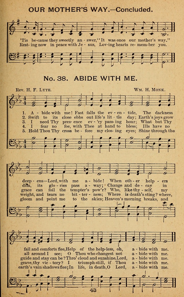 Windows of Heaven: hymns new and old for the church, Sunday school and home used by Rev. H.M. Wharton in evangelistic work page 43