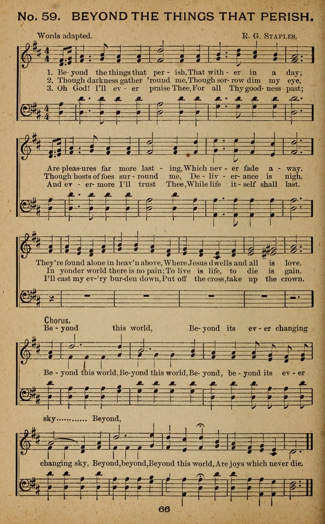 Windows of Heaven: hymns new and old for the church, Sunday school and home used by Rev. H.M. Wharton in evangelistic work page 66