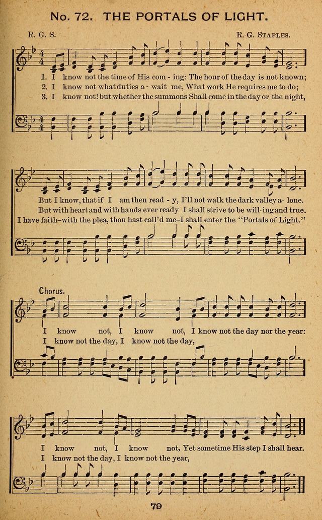 Windows of Heaven: hymns new and old for the church, Sunday school and home used by Rev. H.M. Wharton in evangelistic work page 79