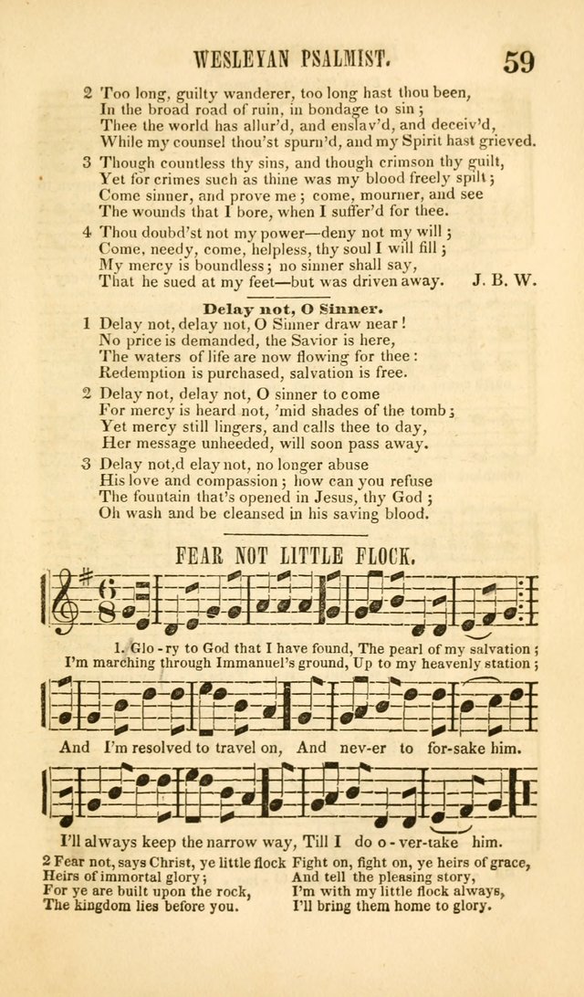 The Wesleyan Psalmist, or Songs of Canaan: a collection of hymns and tunes designed to be used at camp-meetings, and at class and prayer meetings, and other occasions of social devotion page 66