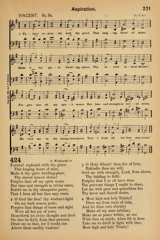 Worship in Song: a selection of hymns and tunes for the Service of the Sanctuary  page 221